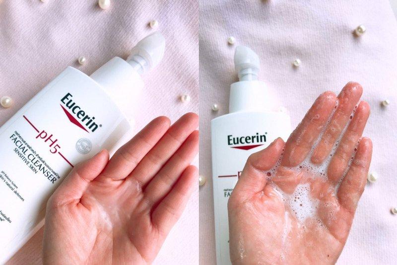 Cách dùng sữa rửa mặt Eucerin pH5 Facial Cleanser